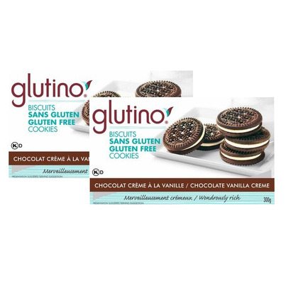 Glutino Gluten Free Chocolate Vanilla Creme Cookies Bundle - Buy One Get One Free