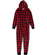 Hatley Adult Hooded Fleece Jumpsuit Buffalo Plaid