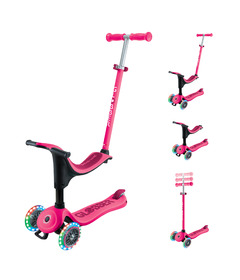 Globber GO-UP Sporty Lights Scooter Fuchsia