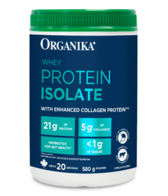 Organika Whey Protein Isolate with Enhanced Collagen Protein Unflavoured