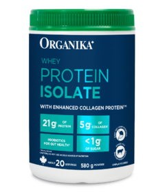 Organika Whey Protein Isolate with Enhanced Collagen Protein Unflavoured