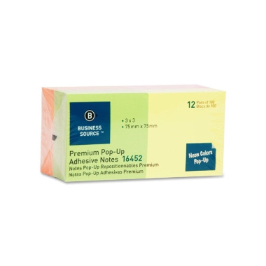 Business Source Reposition Pop-up Adhesive Notes Business Source Reposition Pop-up Adhesive Notes