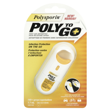 Polysporin POLY TO GO First Aid Antiseptic/Pain Relieving Spray Polysporin POLY TO GO First Aid Antiseptic/Pain Relieving Spray