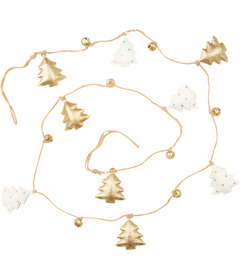 Silver Tree Metal Tree Garland Gold & White