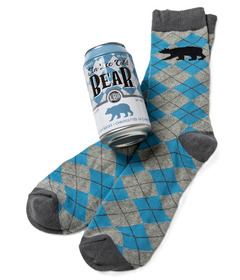 image of Hatley Men's Beer Can Socks Ice Cold Bear with sku:312470