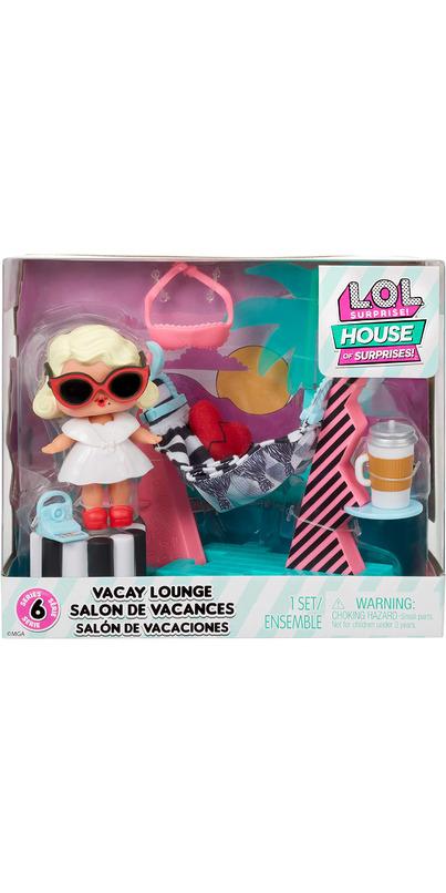 LOL Surprise OMG House of Surprises Vacay Lounge Playset with Leading Baby  Collectible Doll with 8 Surprises, Dollhouse Accessories, Holiday Toy