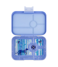 Yumbox Tapas 4 Compartment Bento Box Hazy Blue with Panther Tray