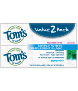 Tom's Of Maine Simply White Peppermint Toothpaste Twin Pack