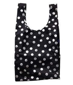 BAGGU Big Baggu Silver Metallic Polka Dot