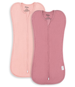 Comfy Cubs Zip Up Swaddle Pack Blush and Mauve
