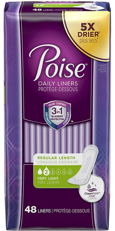 Poise Daily Microliners, Incontinence Panty Liners, Lightest