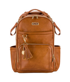 Itzy Ritzy Boss Plus Cognac Diaper Bag Backpack