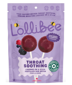 Lollibee Throat Soothing Lozenge On A Stick Very Berry Elderberry