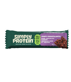 Simply Protein Plant Based Protein Bars Dark Chocolate Almond