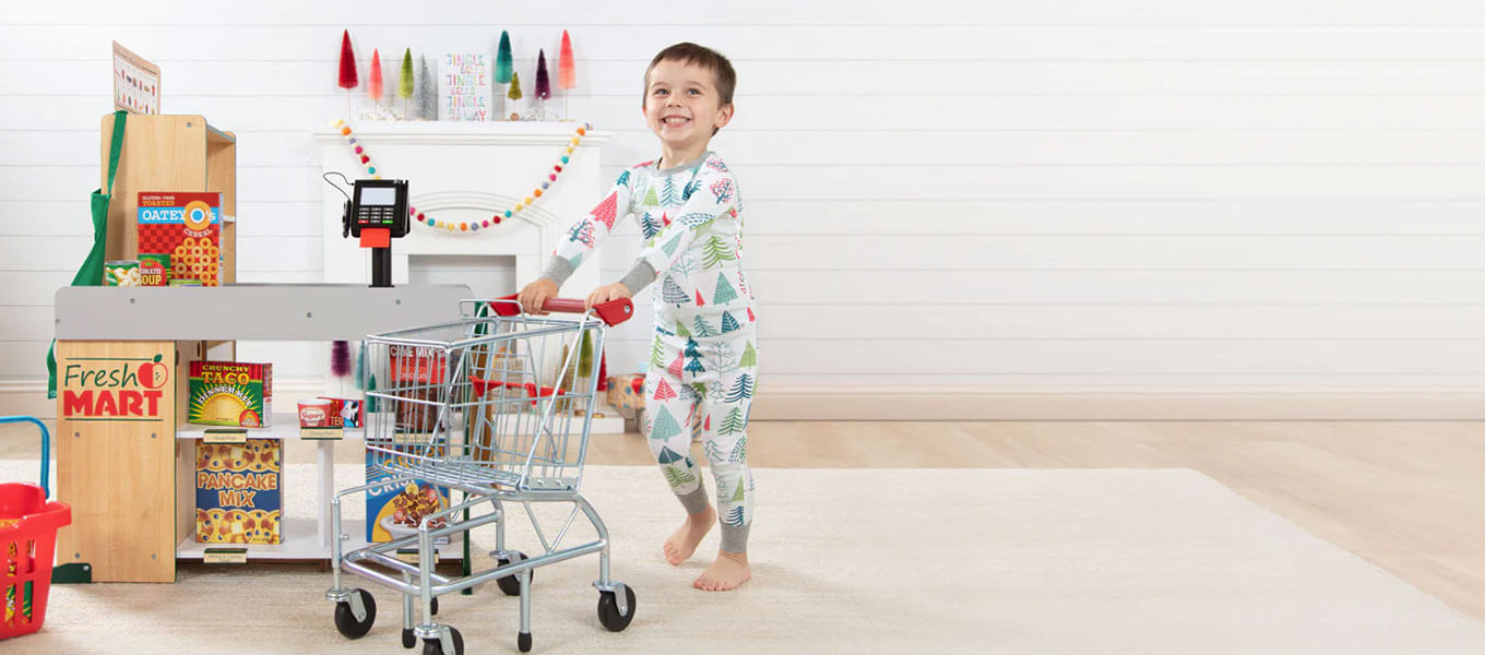 child playing with melissa & doug product