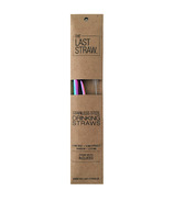 The Last Straw Stainless Steel Straw Duo + Brush Rainbow
