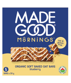 MadeGood Mornings Organic Soft Baked Oat Bars Blueberry