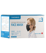 CANADAMASQ Disposable Procedure Earloop Face Mask Adult Large Black