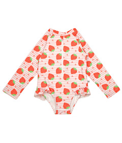 ZOOCCHINI Rashguard Ruffled One Piece Swimsuit Strawberry