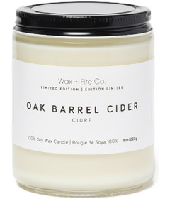 Wax + Fire Soy Candle Oak Barrel Cider