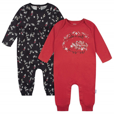 Buy Gerber Childrenswear Baby Romper Set Red Wish Leaves at