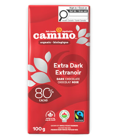 Camino Extra Dark Chocolate Bar 80% Cacao