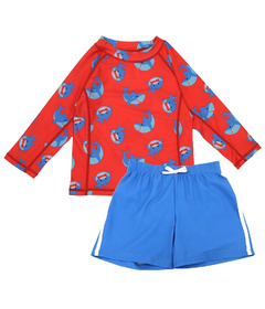 ZOOCCHINI Rashguard Swim Top and Shorts Set Shark