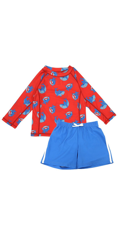 ZOOCCHINI Rashguard Swim Top and Shorts Set Shark