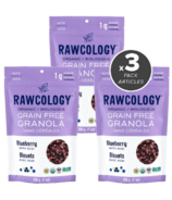 Rawcology Granola sans céréales, bleuets et açaï, paquet de 3