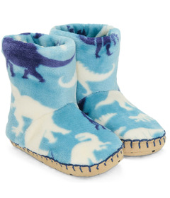 Hatley Dino Silhouette Fleece Slippers