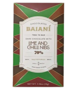 Baiani Dark Chocolate with Lime & Chili Nibs 70%