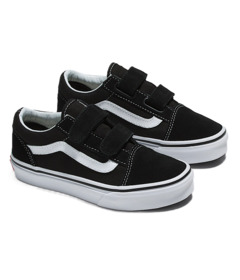 image of Vans Kids Old Skool V Shoes Black and True White with sku:309679