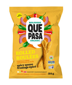 Que Pasa Organic Rolled Tortilla Chips Spicy Queso 