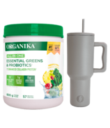 Organika All-In-One Essential Greens & Probiotiques et Almond Tumbler Bundle