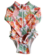 Imagine Perry Girls Long Sleeve Rufflebum Rashguard Bright Floral - Filles