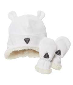 image of Kombi Infant Sherpa Fleece Toque and Mittens Set White with sku:288958