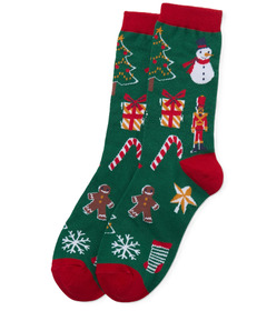 Hatley Little Blue House Women's Crew Socks Paper Cut Christmas