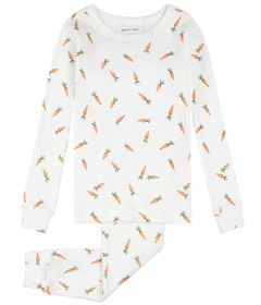 Petit Lem PJ Set Carrots Print on Off-White