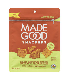 MadeGood Snackers Organic Sweet Potato Crackers Smoky Barbecue