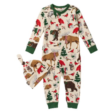 Buy Little Blue House by Hatley Baby Coverall & Hat Woodland Winter at ...