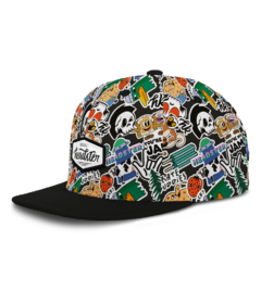 Casquette Snapback Headster pour enfant, noire, avec inscription « Stick Around »