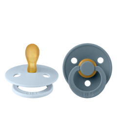 image of BIBS Original Latex Pacifier Pack Symmetrical Baby Blue Petrol with sku:330291