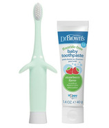 Dr Brown's Infant-to-Toddler Toothbrush Set Mint Elephant with Toothpaste