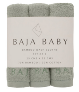 Baja Baby Bamboo Wash Cloths Sage