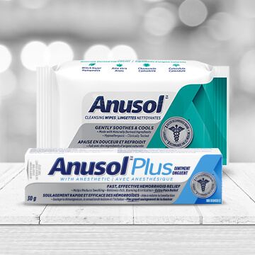 Anusol product with fuzzy peach