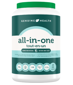 Genuine Health all-in-one Plant-Based Nutritional Shake Unsweetened Natural