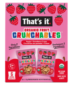 That's it. Organic Crunchables Apple + Strawberry Crisps