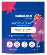 Herbaland Snacks with Benefits Vegan Protein Gummies Mixed Berry 