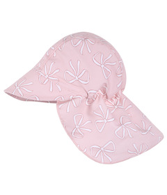 Petit Lem Swim Flap Hat Bows Print on Light Pink