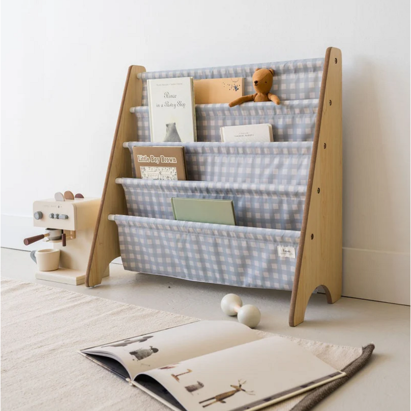 Buy 3 Sprouts Recycled Fabric Book Rack Blue Gingham at Well.ca